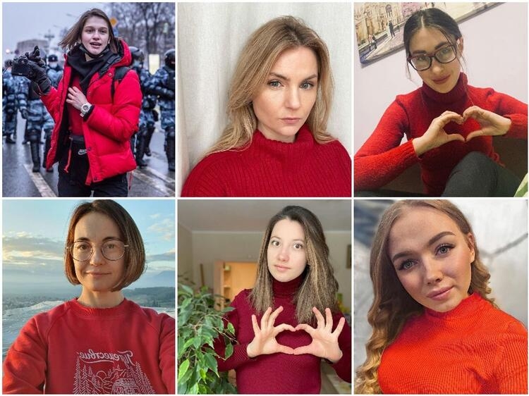Rus kadınlar kırmızı giysili fotoğraflarını paylaşıyor! 2
