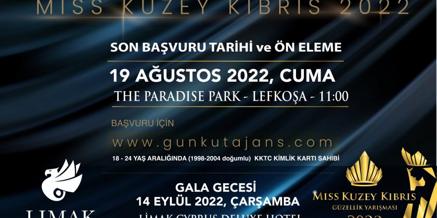 Miss Kuzey Kıbrıs’ın finalistleri 19 Ağustos’ta yapılacak ön elemeyle belirlenecek