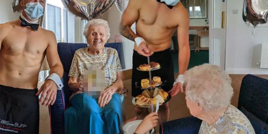 Huzurevinde yaşayan bir kadın, 106. doğum gününde çıplak garson istedi! O anlar sosyal medyada gündem oldu